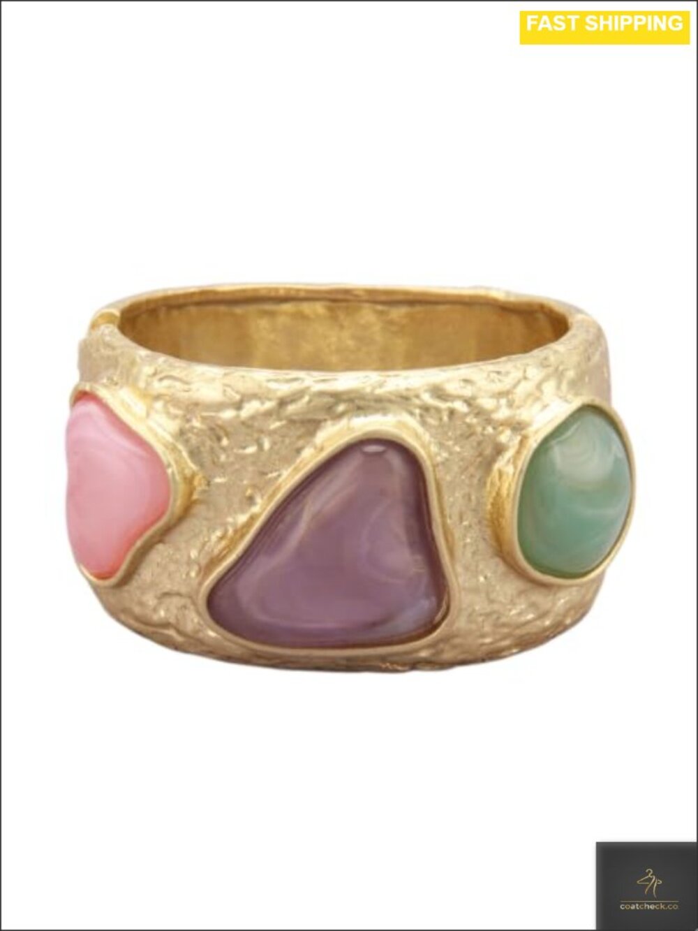 Chunky Gold Cuff Bracelet Adjustable Open Bangle Statement Jewelry